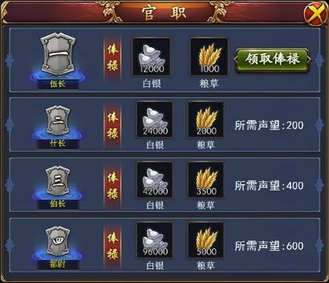 游戏中官阶的玩法则会进行开启